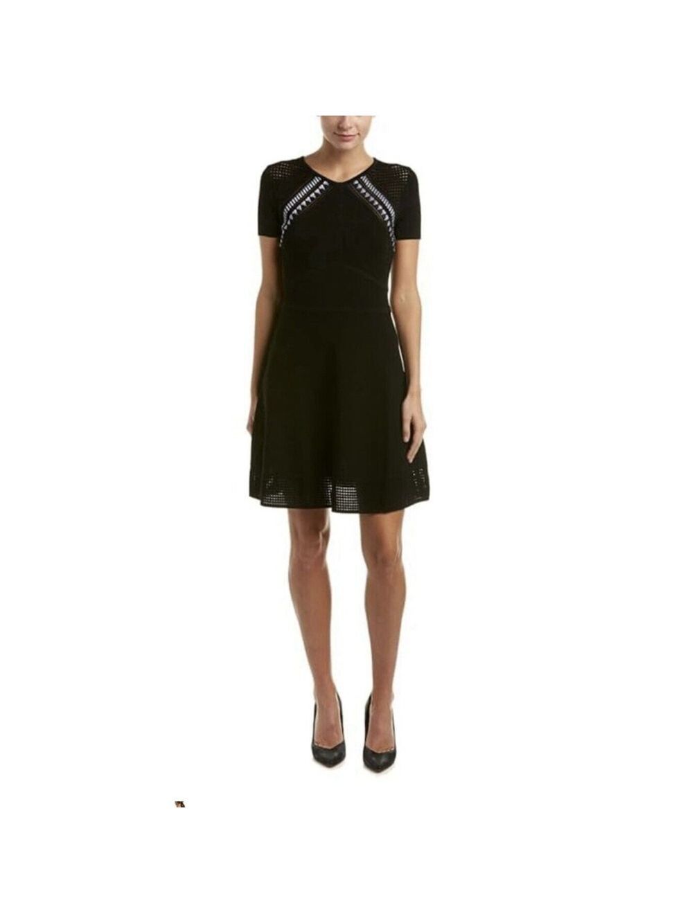 Shoshanna Techo Mesh Bellamy Knit Midi Dress Small Women’s Designer Luxury Party
